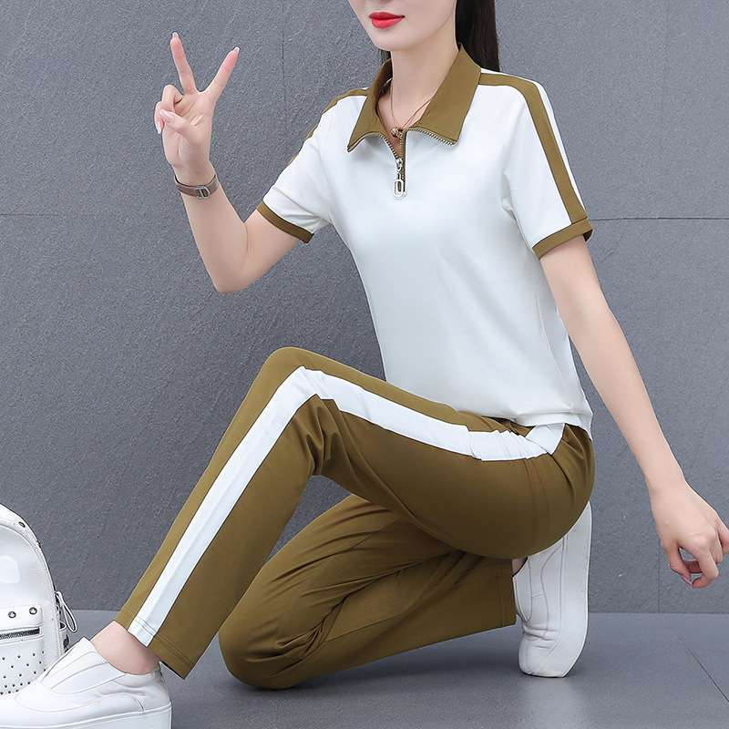 セットアップ レディース スリムラグジュアリー ポロシャツ&パンツ セット ジャージ