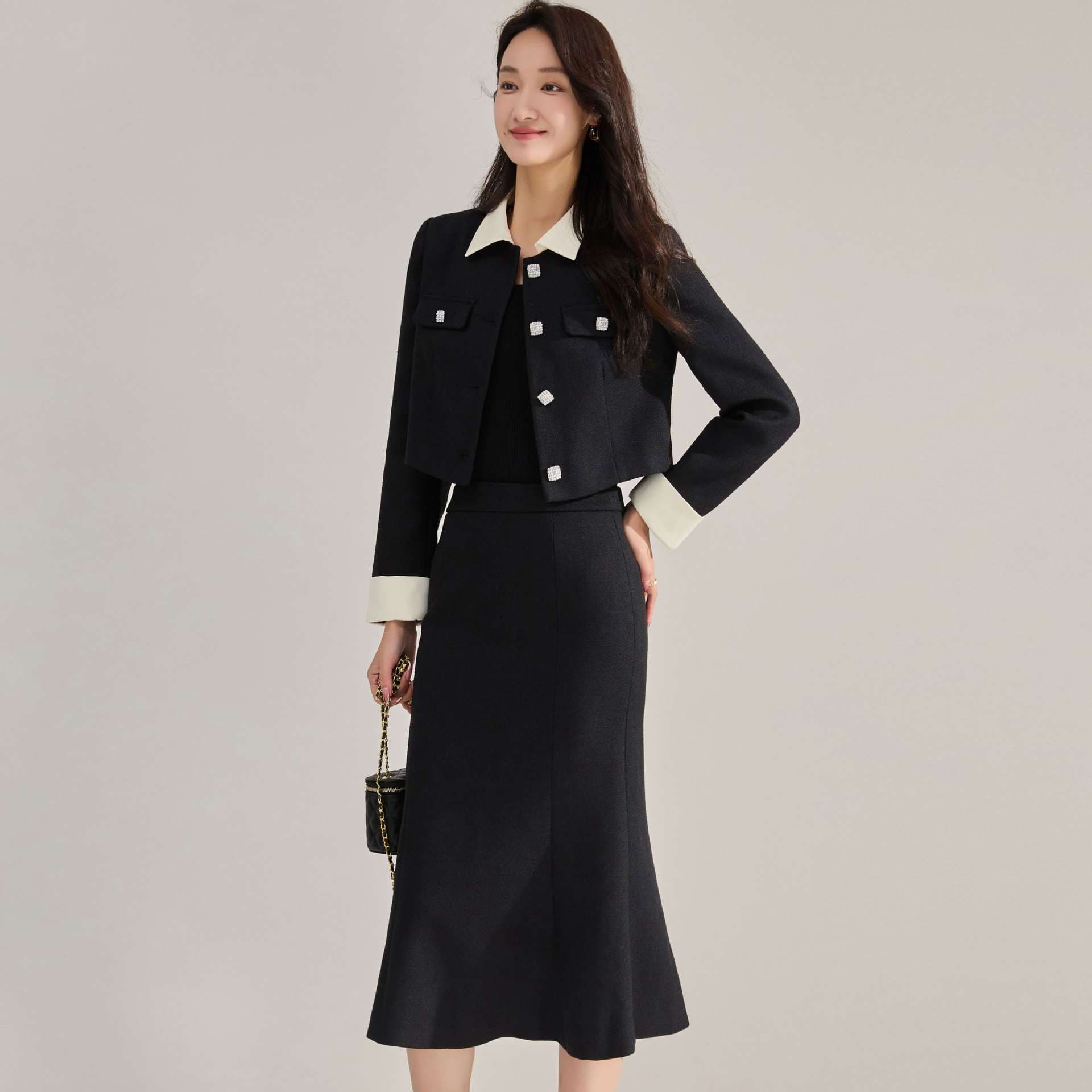 セットアップ 高級感あふれるクラシックツイードセット