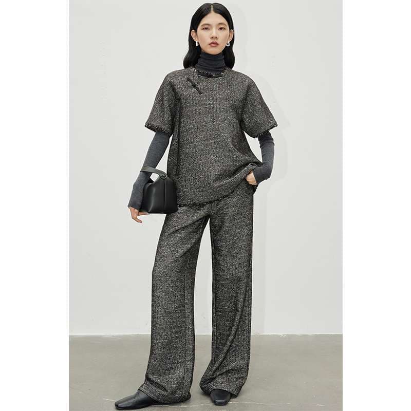 ツイードのゆったりセットアップ