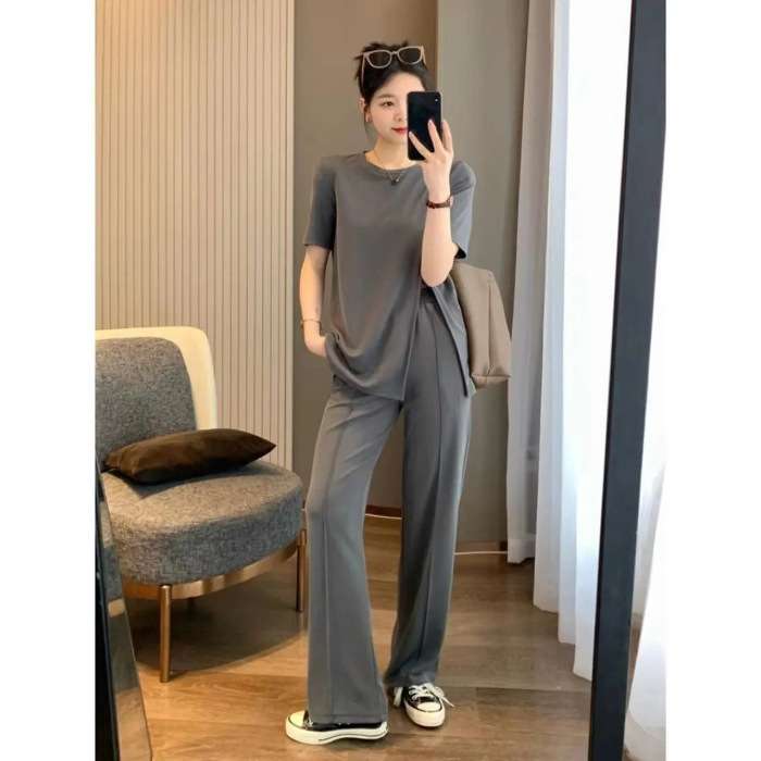 セットアップ レディース モダンシックリラックスニットアップ