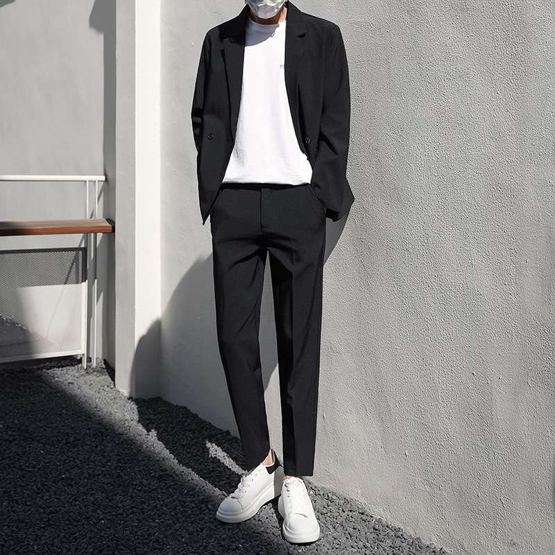 セットアップ メンズ スーツ オフィスカジュアル モダンミニマルグレースーツセット