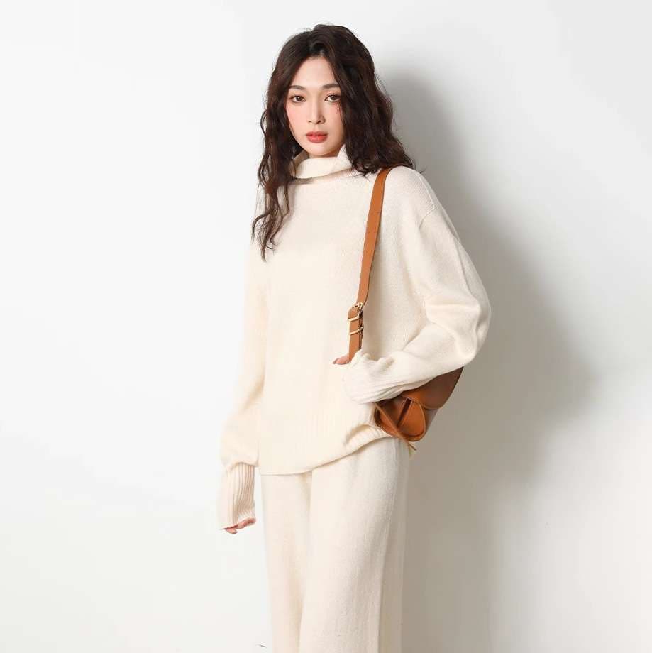 セットアップ レディース ゆったりタートルネックセットアップ