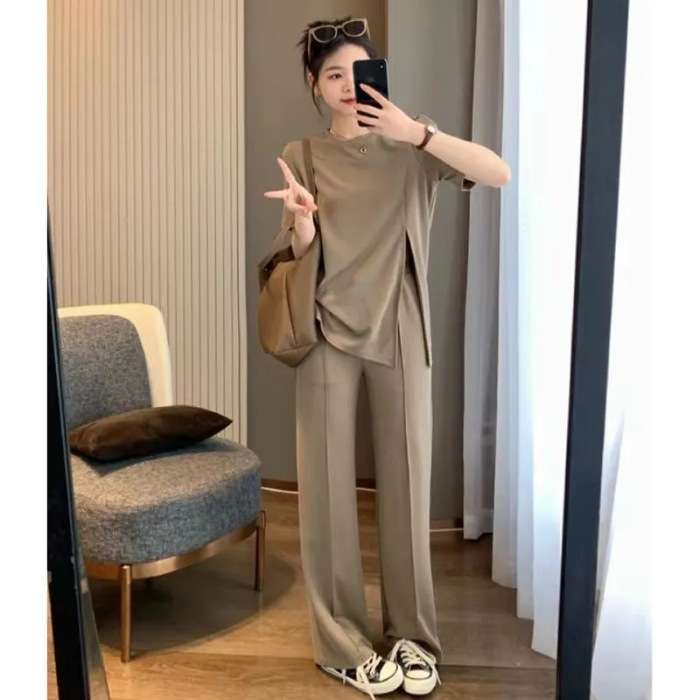 セットアップ レディース モダンシックリラックスニットアップ