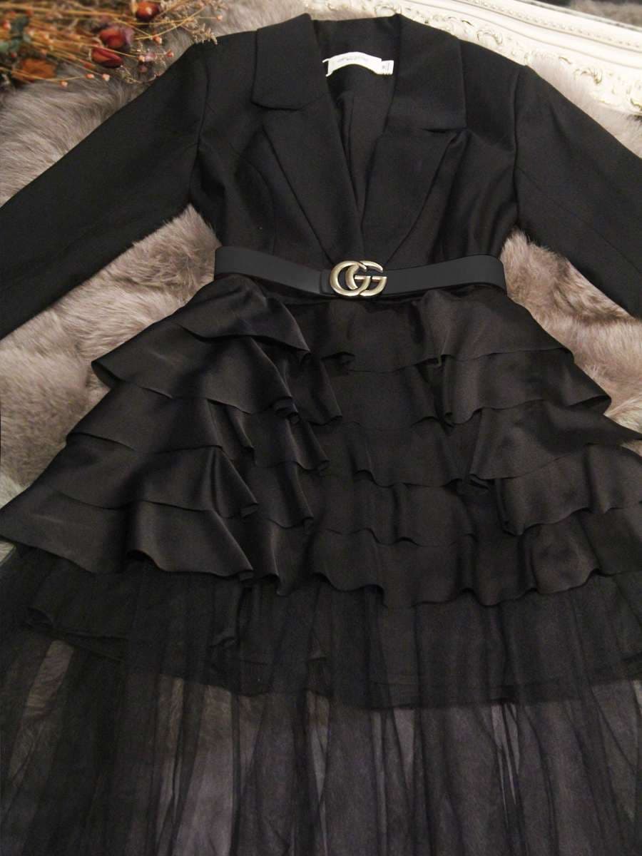 セットアップ フリルデザインドレスジャケットセット