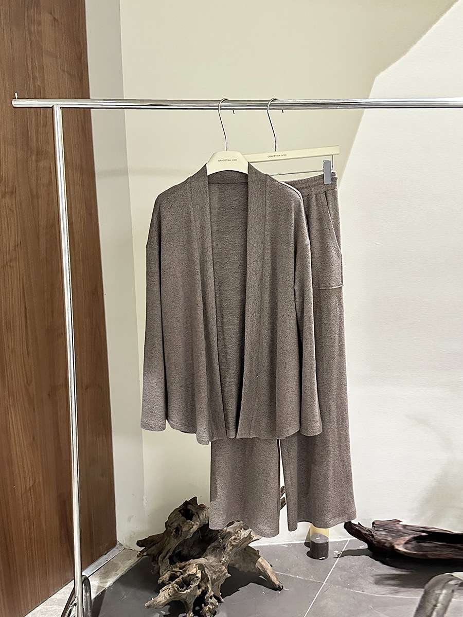 リラックス カーディガンニット セットアップ