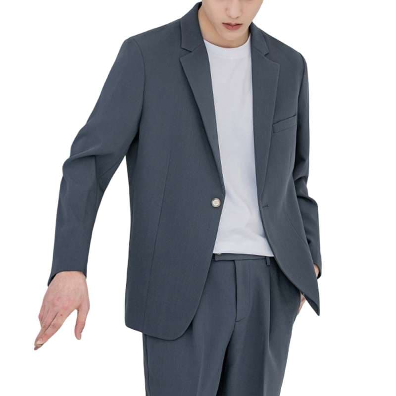 セットアップ ミニマルデザインスリムフィットスーツ