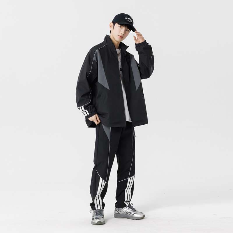 セットアップ ユニセックス Y2Kスポーティカラーブロックトラックスーツ ジャージ