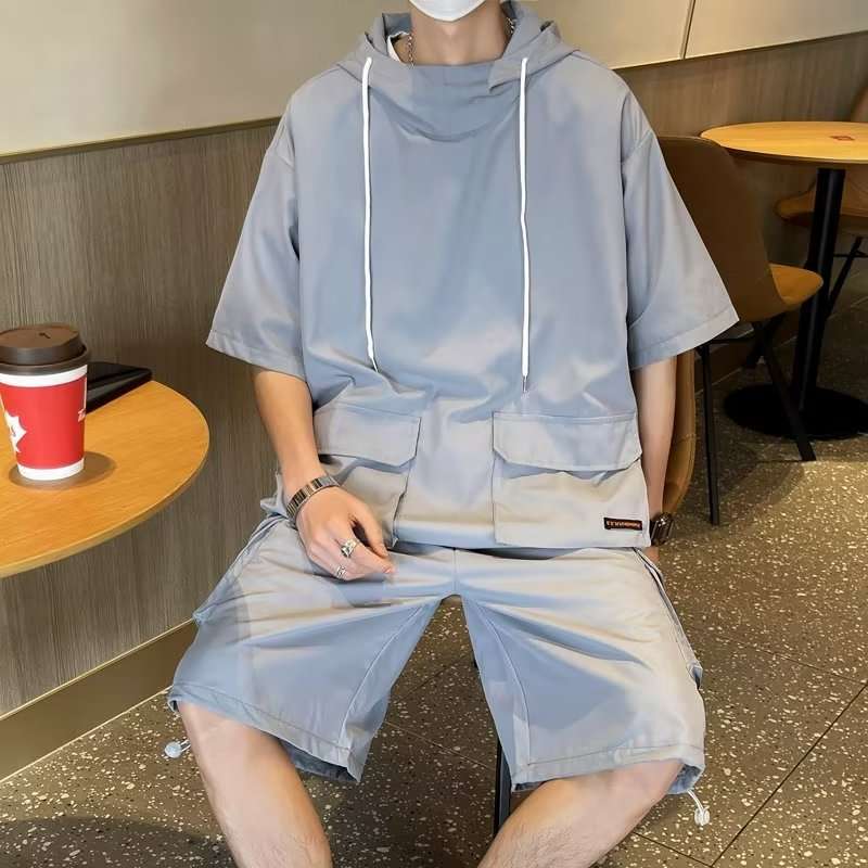 セットアップ メンズ パーカー Y2Kストリートカジュアル オーバーサイズフーディーセット