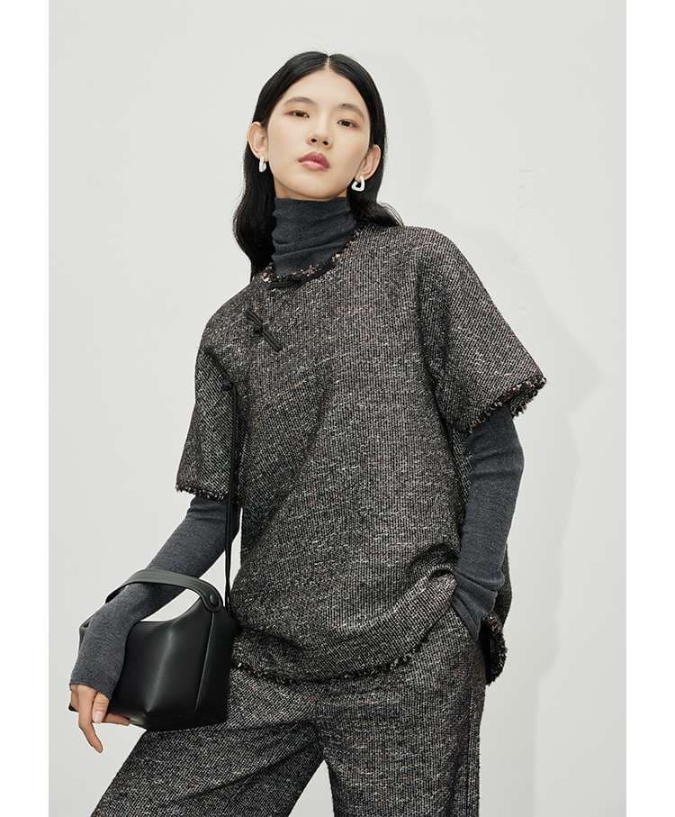 ツイードのゆったりセットアップ