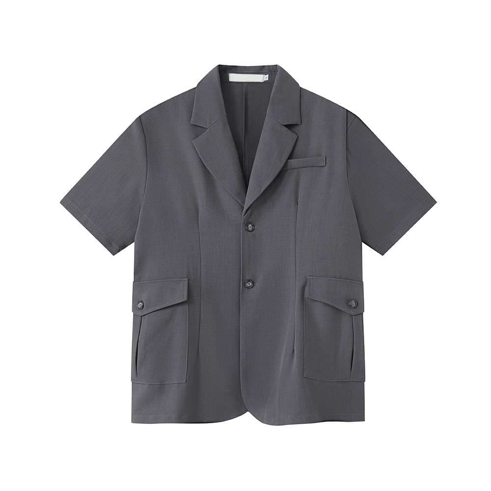 セットアップ メンズ スーツ オーバーサイズショートスリーブジャケット&クロップドパンツ