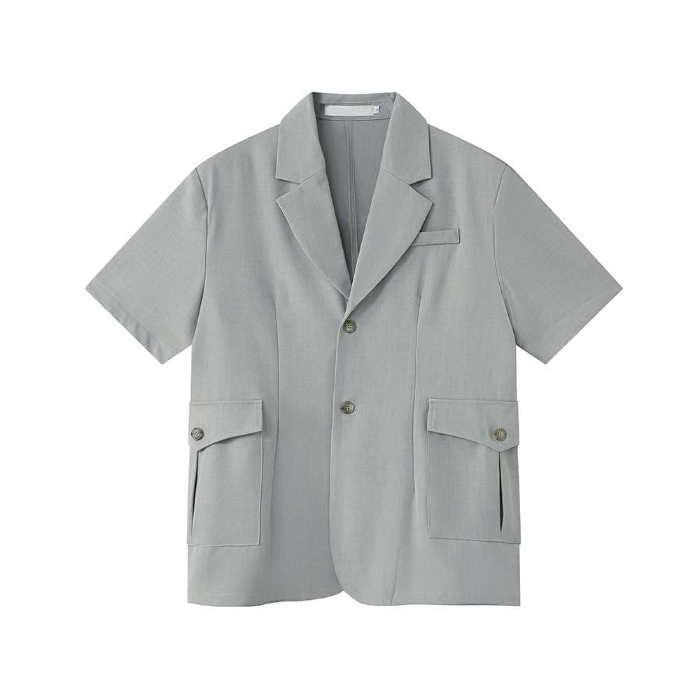 セットアップ メンズ スーツ オーバーサイズショートスリーブジャケット&クロップドパンツ