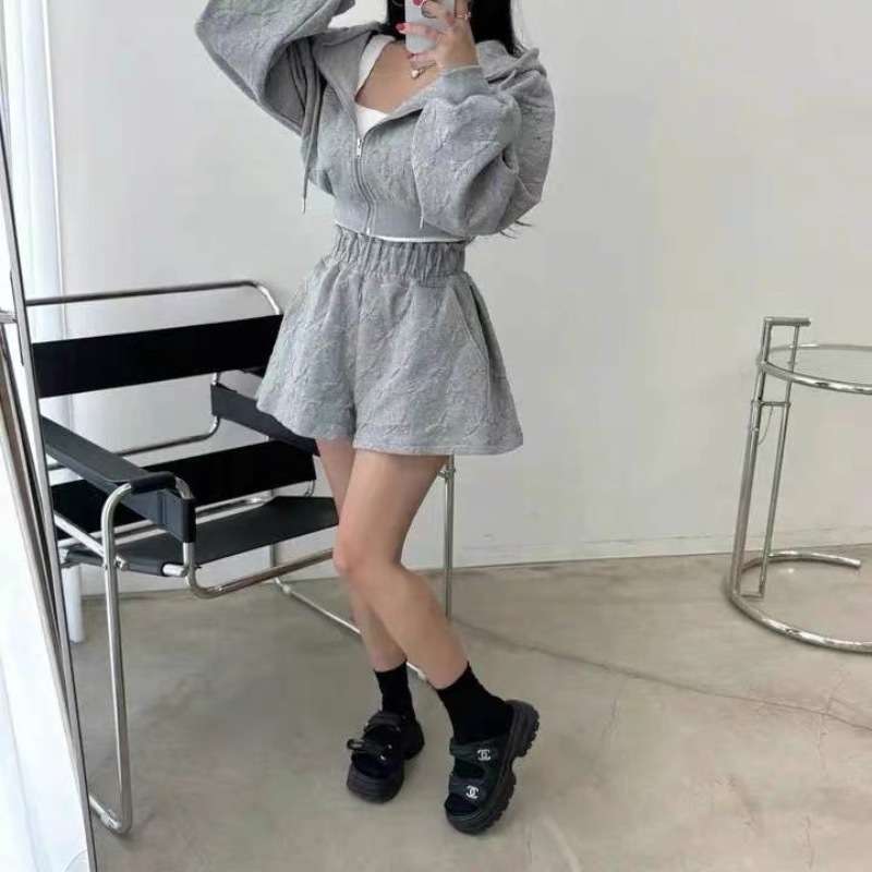 セットアップ レディース もこもこセットアップ ショートパンツ
