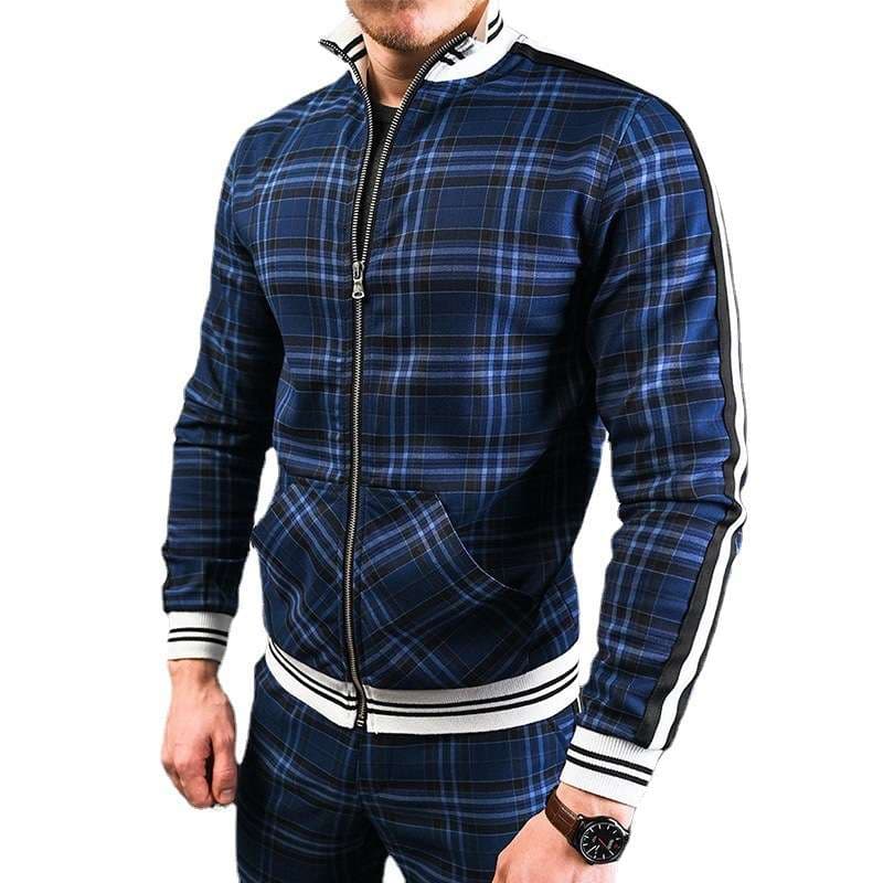 セットアップ メンズ イングランドラグジュアリーチェック スポーティトラック ジャージ