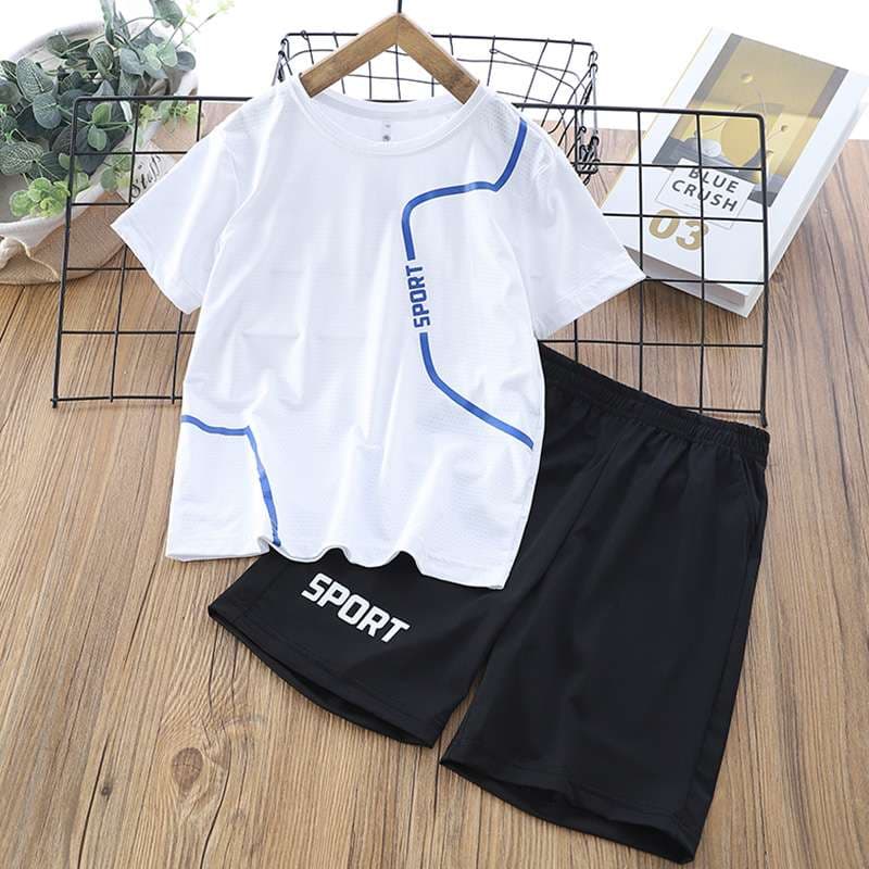 セットアップ スポーティ半袖Tシャツ&ハーフパンツセット
