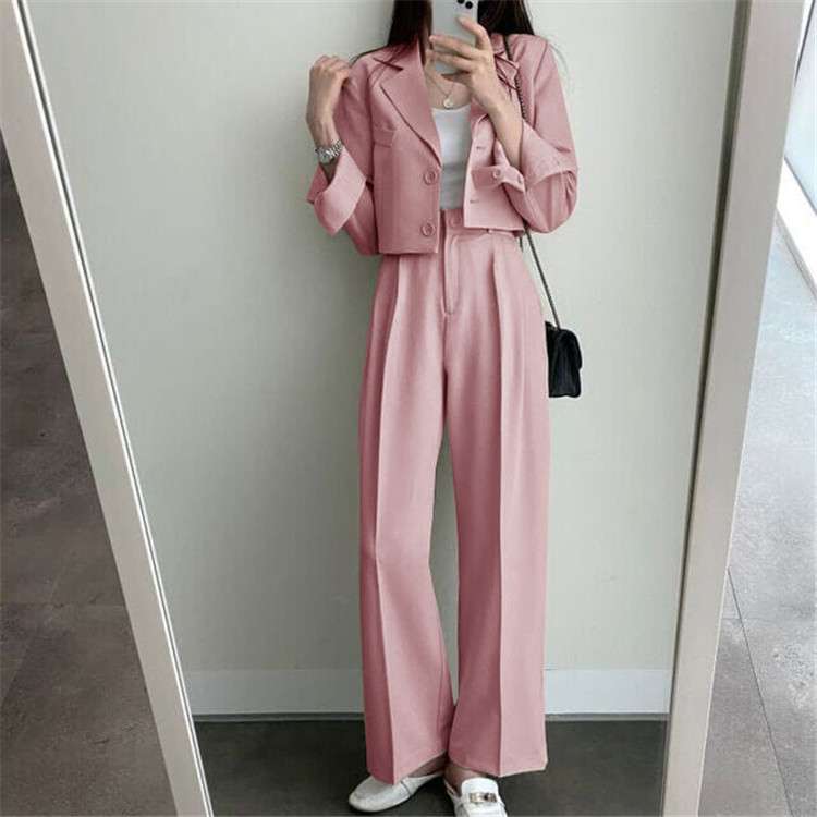 セットアップ レディース ジャケット×ワイドパンツセットアップ