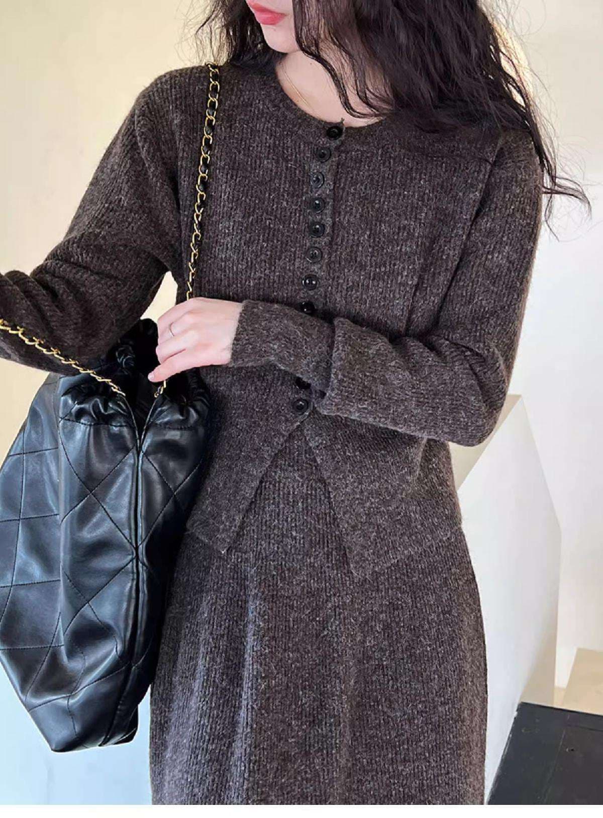 リブニットワンピースセットアップ