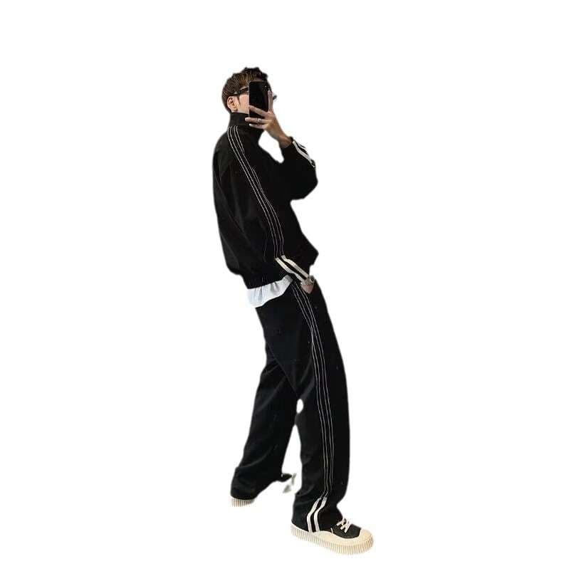 セットアップ Y2K ストライプ オーバーサイズ ジャージ