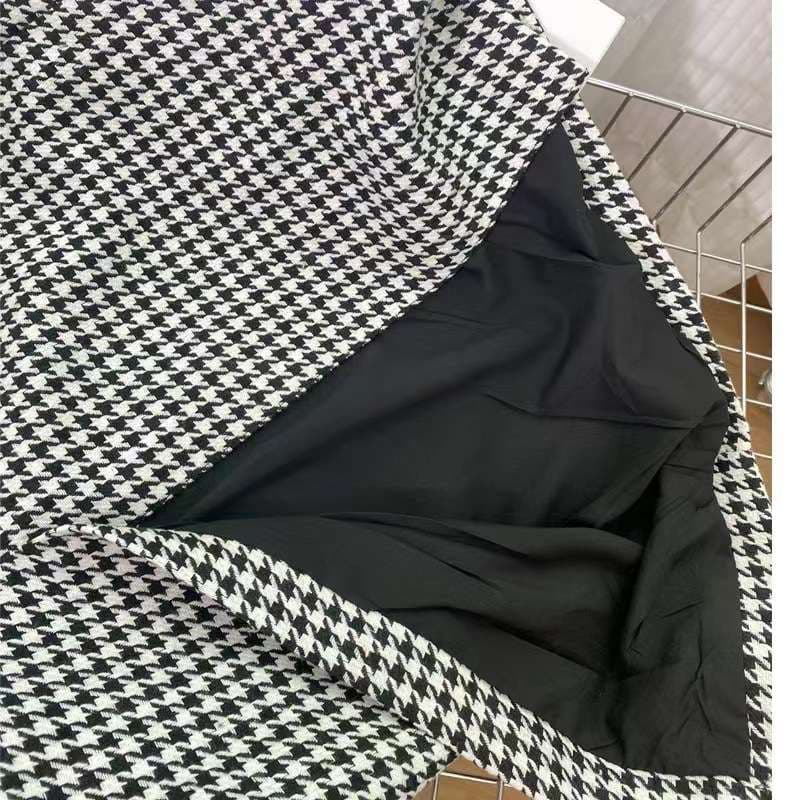 セットアップ レディース ツイード ハウンドトゥース柄ツイードジャケット&ワンピース