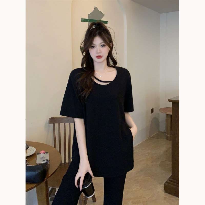 セットアップ レディース リラックス センタープレスパンツ ニットアップ