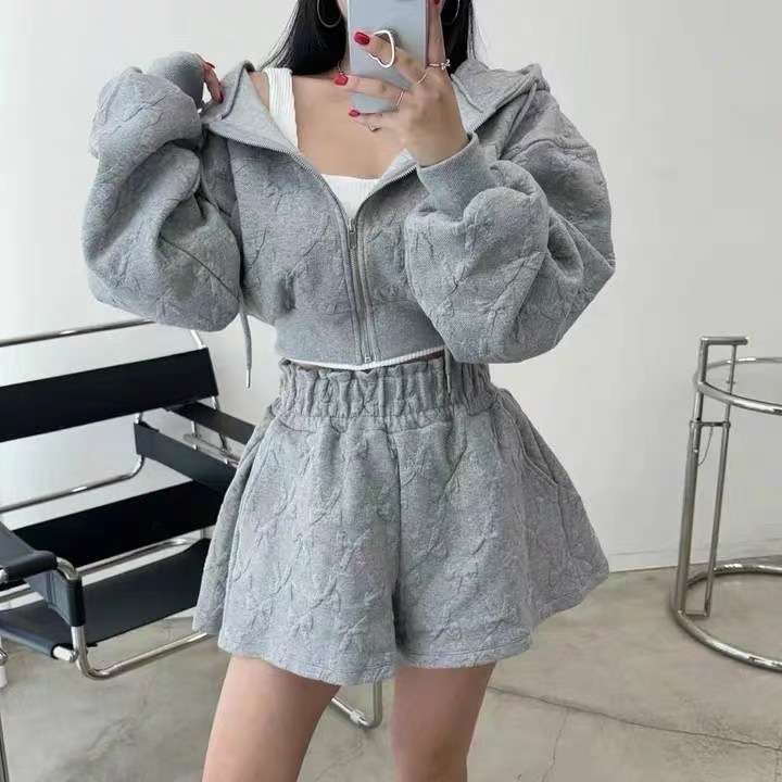 セットアップ レディース もこもこセットアップ ショートパンツ