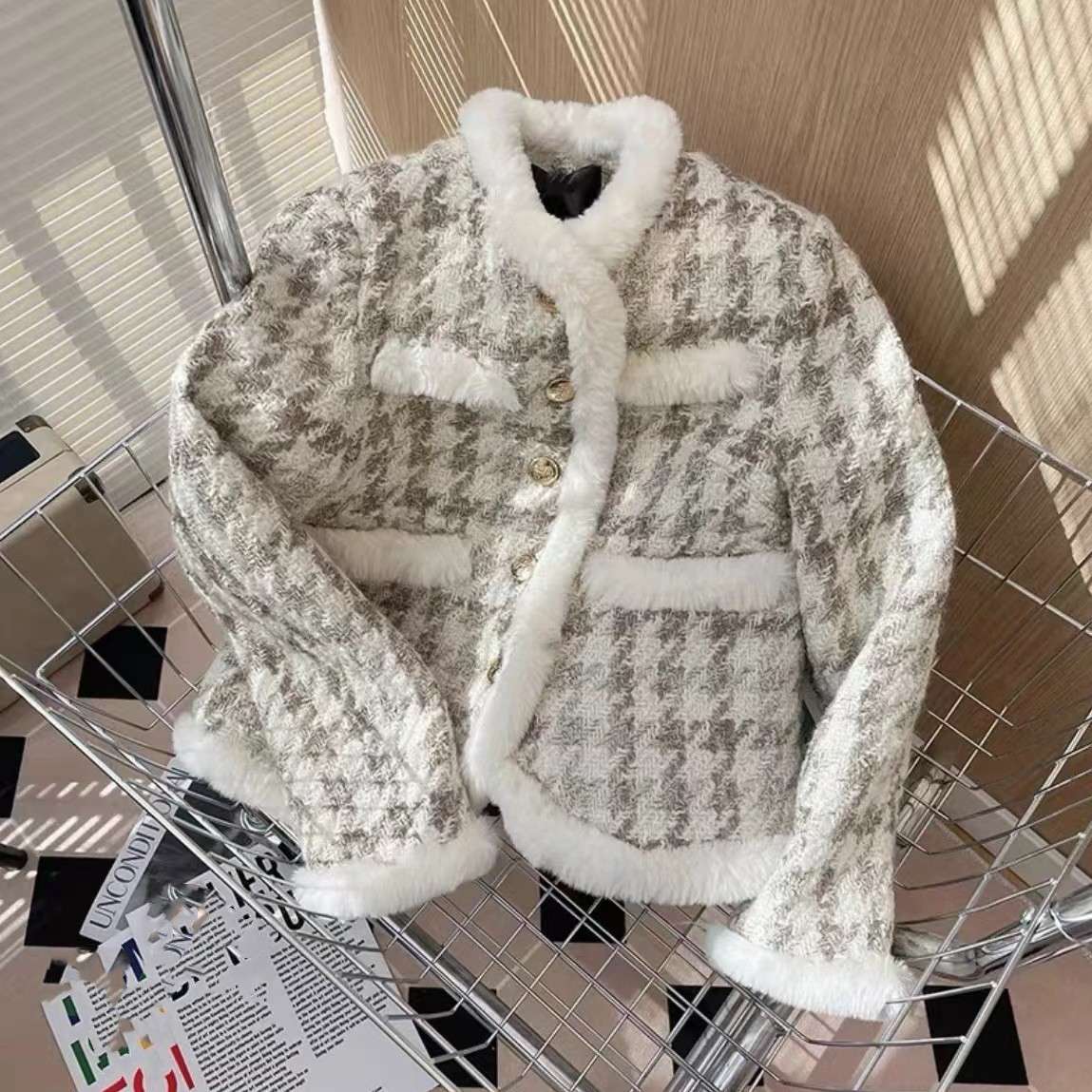 ファー縁取りツイードセットアップ