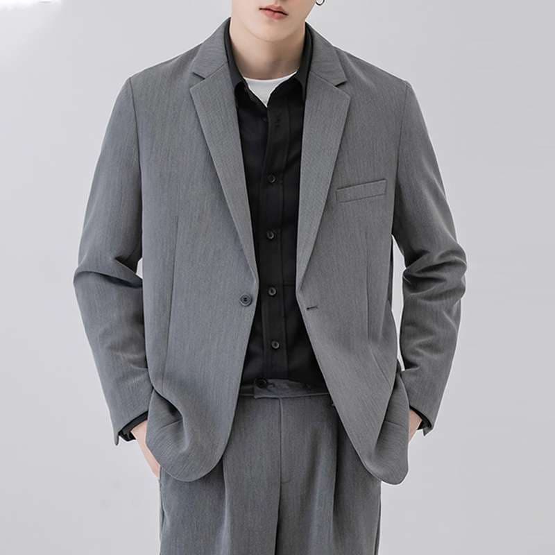 セットアップ ミニマルデザインスリムフィットスーツ