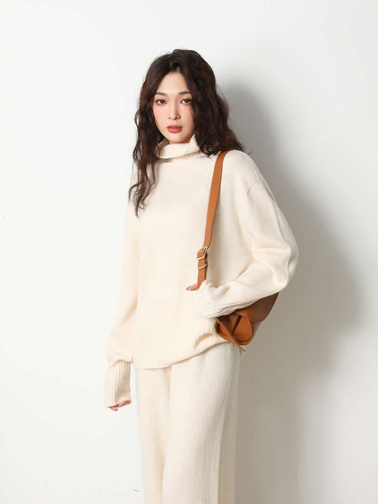 セットアップ レディース ゆったりタートルネックセットアップ