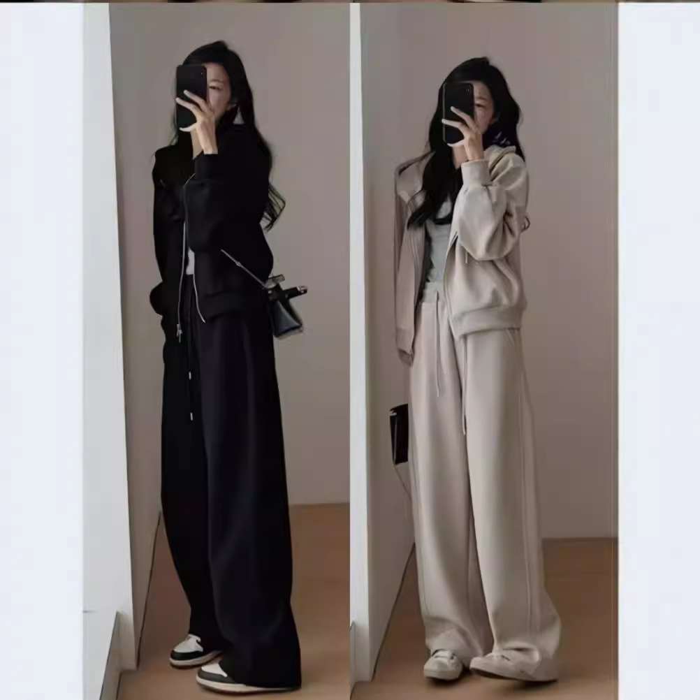 セットアップ レディース パーカー オーバーサイズジップアップパーカー上下セット