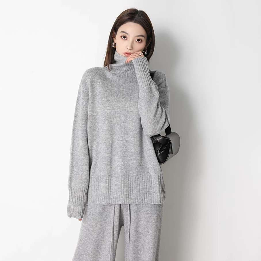 セットアップ レディース ゆったりタートルネックセットアップ