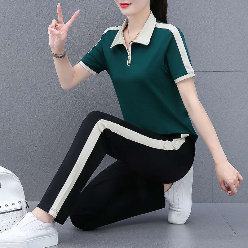 セットアップ レディース スリムラグジュアリー ポロシャツ&パンツ セット ジャージ