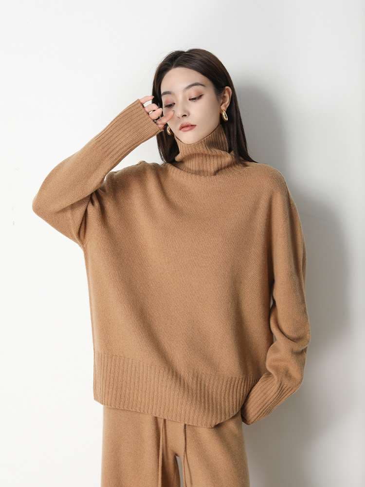 セットアップ レディース ゆったりタートルネックセットアップ