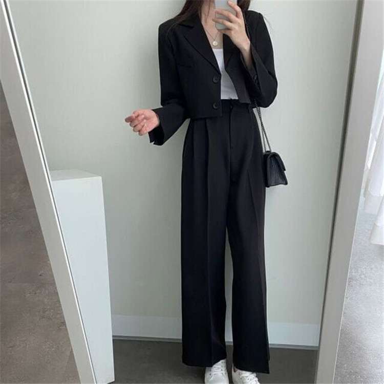 セットアップ レディース ジャケット×ワイドパンツセットアップ