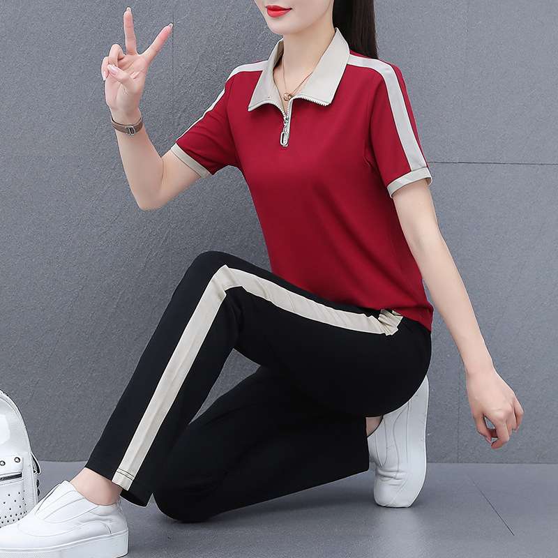 セットアップ レディース スリムラグジュアリー ポロシャツ&パンツ セット ジャージ