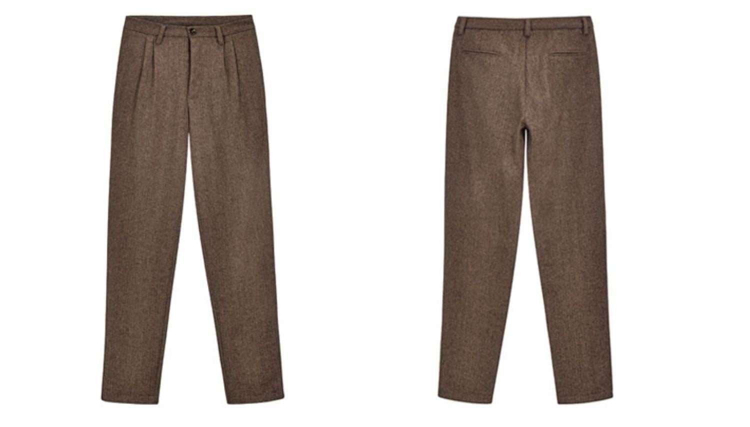 セットアップ レディース ヘリンボーン柄ツイードベスト&パンツセット