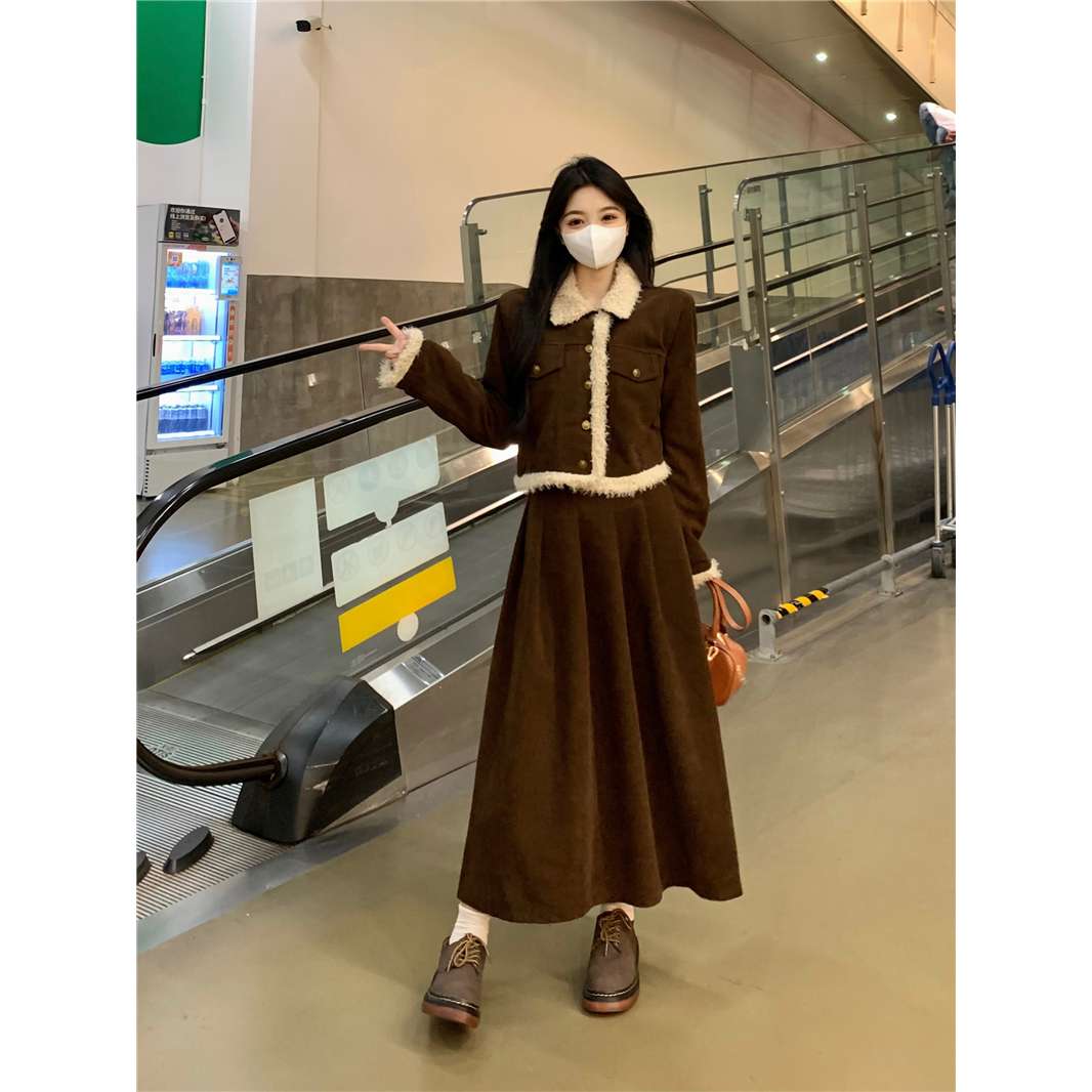 セットアップ ボアトリム ロングワンピースセット